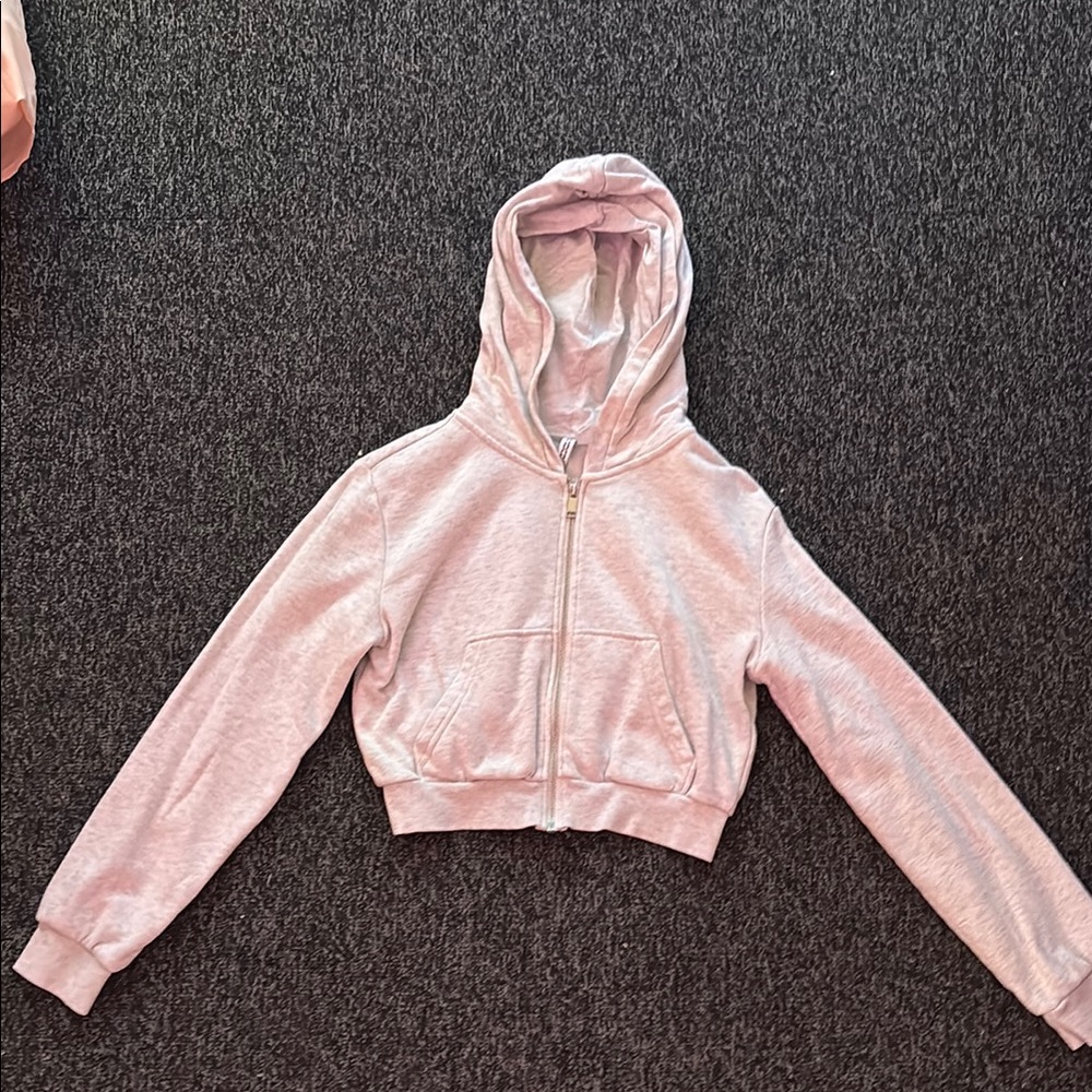 Light Gray Cropped Hoodie